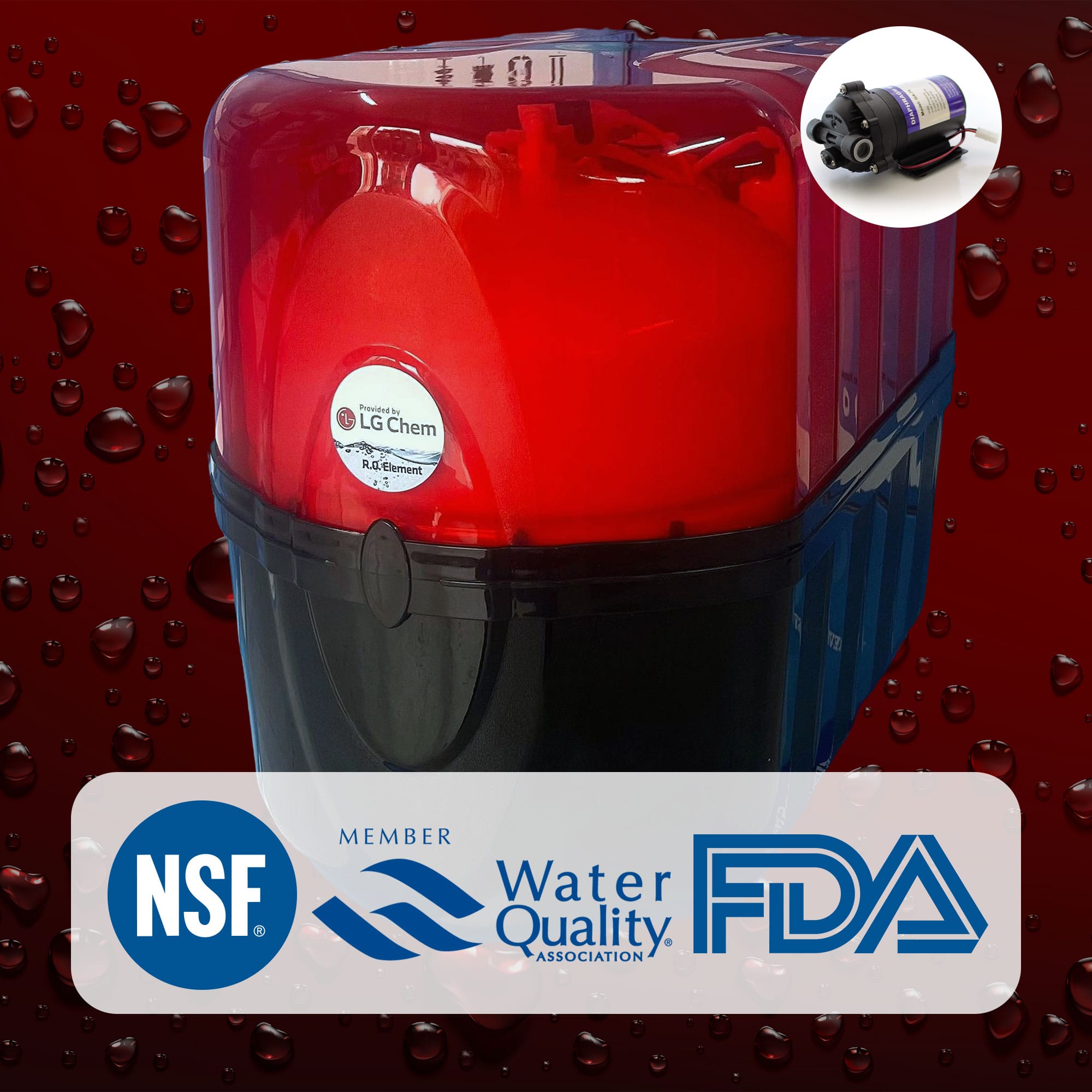 LG 12 Litre Pompalı Su Arıtma Cihazı – LG Chem, FDA, NSF Onaylı → LG Su Arıtma Cihazları Pompalı LG 12 Litre Su Arıtma Cihazı – FDA ve NSF Sertifikalı